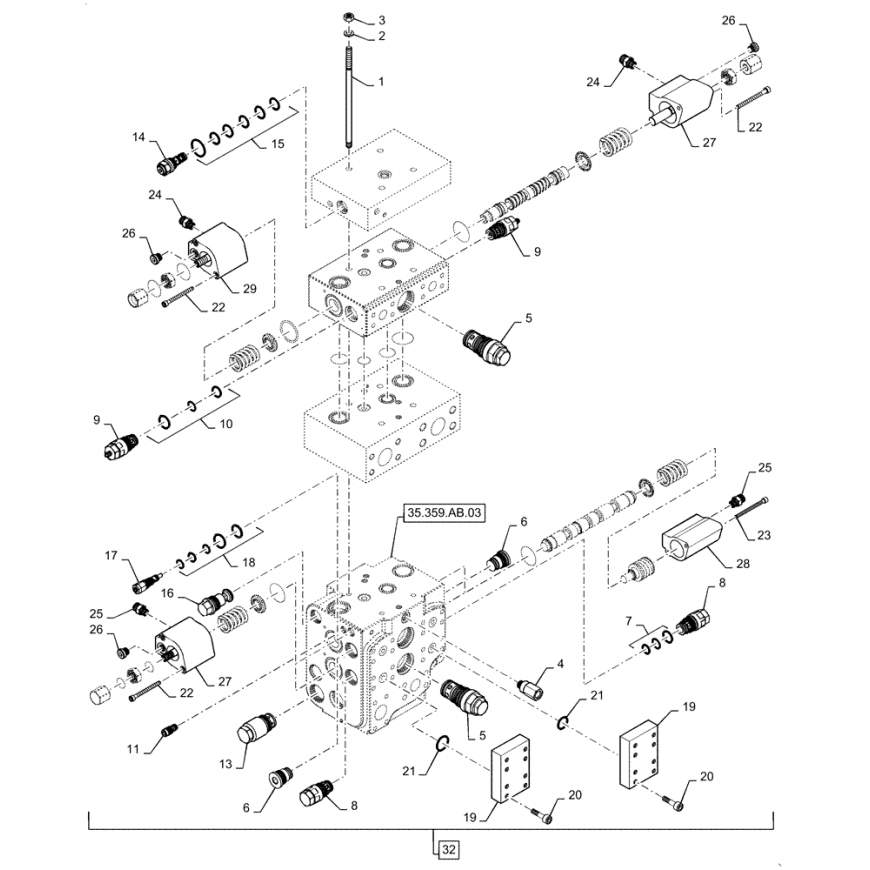 Клапан управляющий для New Holland 47574617
